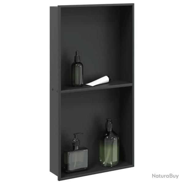 Niche de douche noir mat 32x62x9 cm acier inoxydable