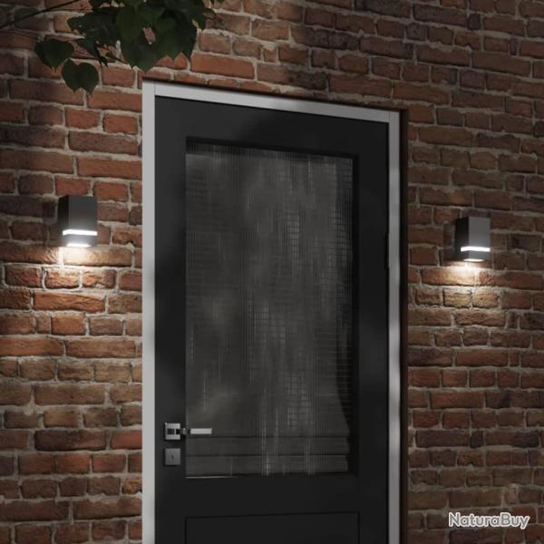 Appliques murales d'ext�rieur 2 pcs noir acier inoxydable