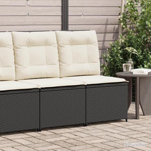 Canap� inclinable de jardin avec coussins noir r�sine tress�e