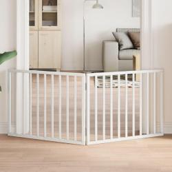 Barri&egrave;re pour chien pliable &agrave; 2 panneaux Blanc 160 cm Bois de peuplier