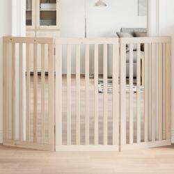 Barri&egrave;re pour chien pliable &agrave; 3 panneaux 150 cm Bois de peuplier