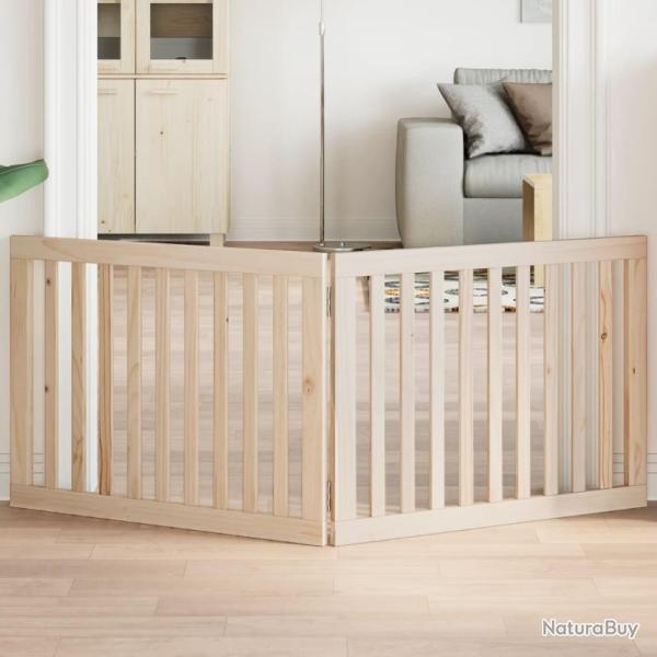 Barri�re pour chien pliable � 2 panneaux 160 cm Bois de peuplier