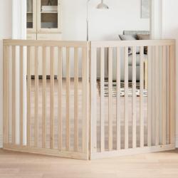 Barri&egrave;re pour chien pliable 2 panneaux 160 cm bois de peuplier