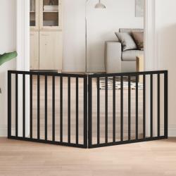 Barri&egrave;re pour chien pliable &agrave; 2 panneaux Noir 160 cm Bois de peuplier