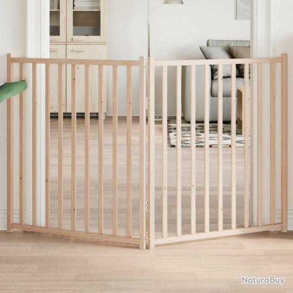 Barri�re pour chien pliable 2 panneaux 160 cm bois sapin massif
