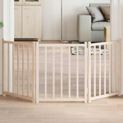 Barri&egrave;re pour chien pliable 3 panneaux 150 cm bois sapin massif