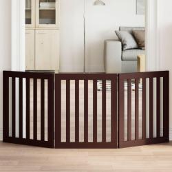 Barri&egrave;re pour chien pliable 3 panneaux 150 cm bois de peuplier