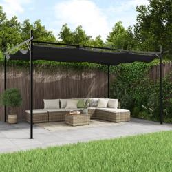 Pergola avec toit r&eacute;tractable anthracite 395x292x230 cm