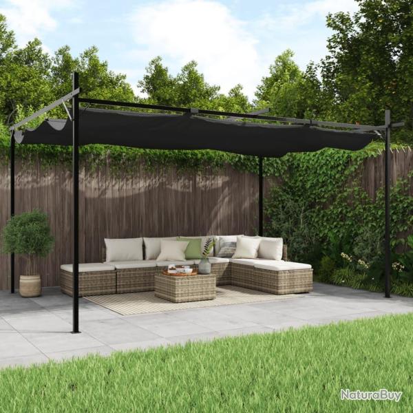 Pergola avec toit r�tractable anthracite 395x292x230 cm