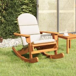 Chaise &agrave; bascule Adirondack avec coussins bois massif d'acacia
