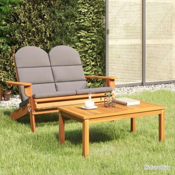 Ensemble de salon de jardin Adirondack 2 pcs bois acacia solide