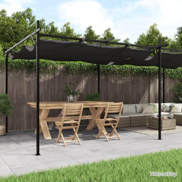 Pergola avec toit r�tractable anthracite 589x292x230 cm