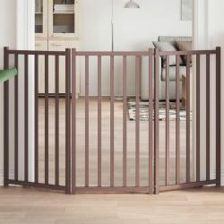Barri&egrave;re pour chien pliable 3 panneaux 150 cm bois sapin massif