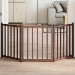 Barri&egrave;re pour chien pliable 3 panneaux 150 cm bois sapin massif