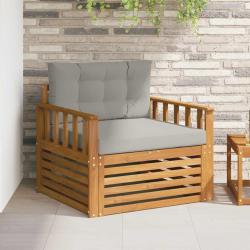 Canap&eacute; d'ext&eacute;rieur Bois d'acacia massif et polyester