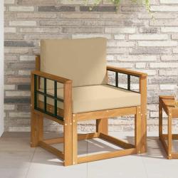 Canap&eacute; d'ext&eacute;rieur Bois d'acacia massif et polyester Naturel