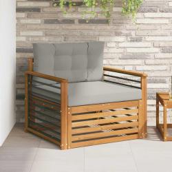 Canap&eacute; d'ext&eacute;rieur Bois d'acacia massif et polyester