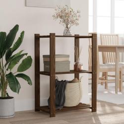 Support de rangement &agrave; 3 niveaux marron 60x38x90 cm bois de pin