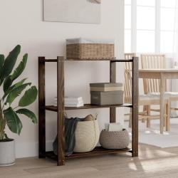 Support de rangement &agrave; 3 niveaux noir 80x38x90 cm bois pin