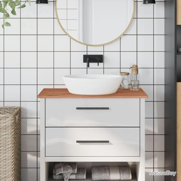 Comptoir de salle de bain 80x40x1,5 cm bois massif de h�tre
