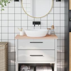 Comptoir de salle de bain 80x40x2,5 cm bois massif de h&ecirc;tre