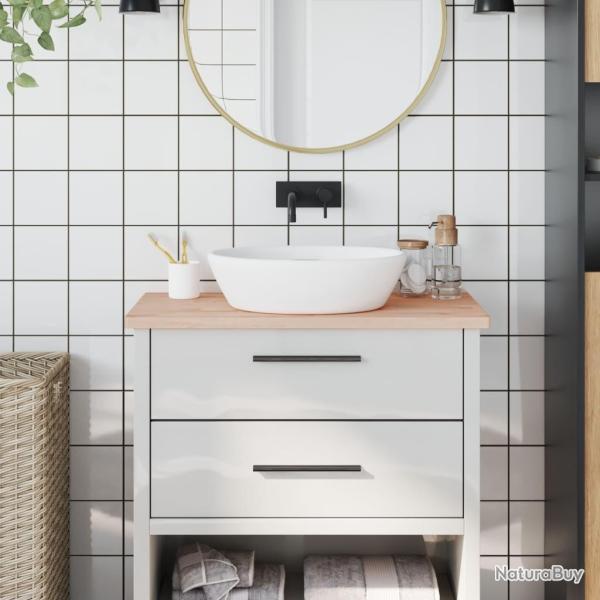 Comptoir de salle de bain 80x40x2,5 cm bois massif de h�tre