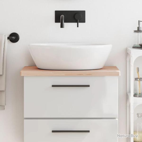 Comptoir de salle de bain 60x40x2,5 cm bois massif de h�tre