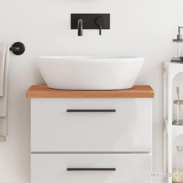Comptoir de salle de bain 60x40x2,5 cm bois massif de h�tre