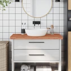 Comptoir de salle de bain 100x50x4 cm bois massif de h&ecirc;tre