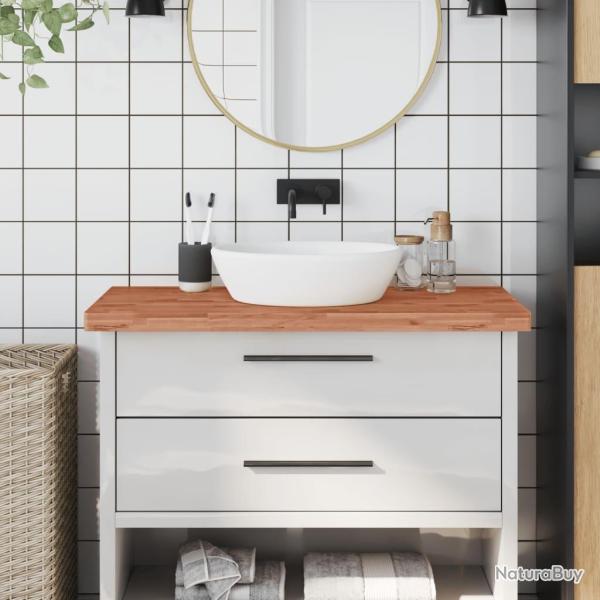 Comptoir de salle de bain 100x50x4 cm bois massif de h�tre