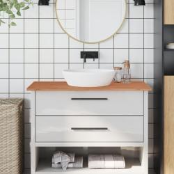 Comptoir de salle de bain 100x50x1,5 cm bois massif de h&ecirc;tre
