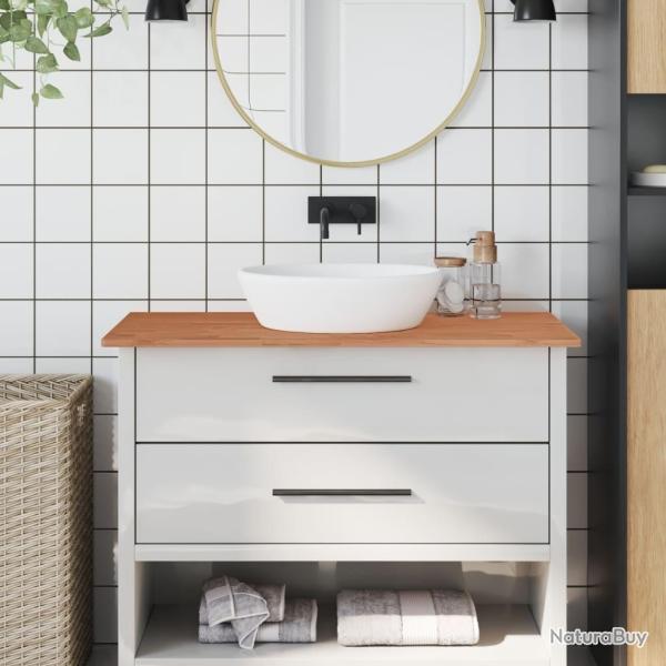 Comptoir de salle de bain 100x50x1,5 cm bois massif de h�tre