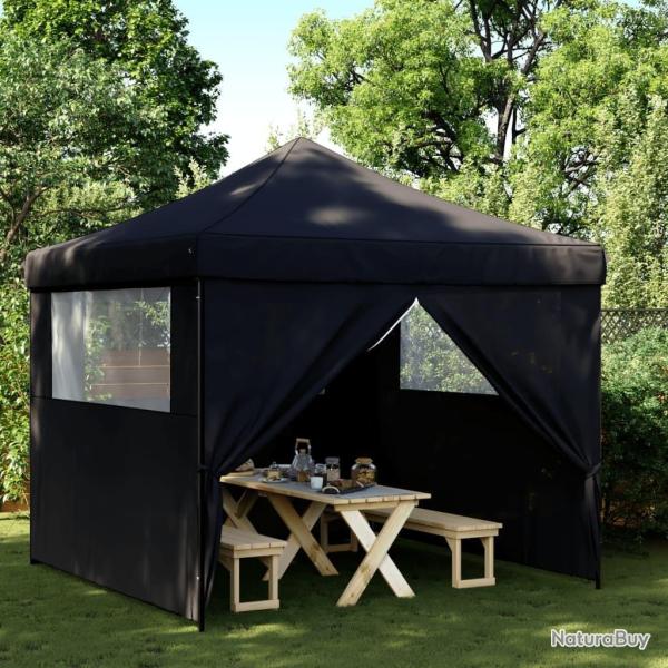 Tente de r�ception pliable escamotable 4 parois lat�rales noir