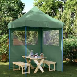 Tente de r&eacute;ception pliable escamotable 2 parois lat&eacute;rales vert