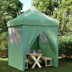 Tente de r&eacute;ception pliable escamotable 4 parois lat&eacute;rales vert