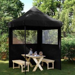 Tente de r&eacute;ception pliable escamotable 2 parois lat&eacute;rales noir