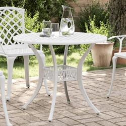 Table de jardin blanc &Oslash;90x75 cm aluminium coul&eacute;