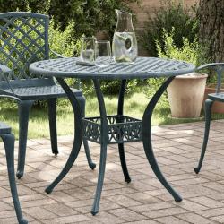 Table de jardin vert &Oslash;90x75 cm aluminium coul&eacute;