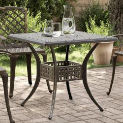 Table de jardin bronze 80x80x75 cm aluminium coul&eacute;