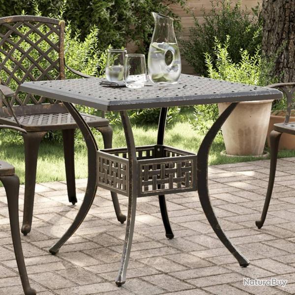 Table de jardin bronze 80x80x75 cm aluminium coul�