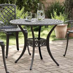 Table de jardin noir &Oslash;90x75 cm aluminium coul&eacute;