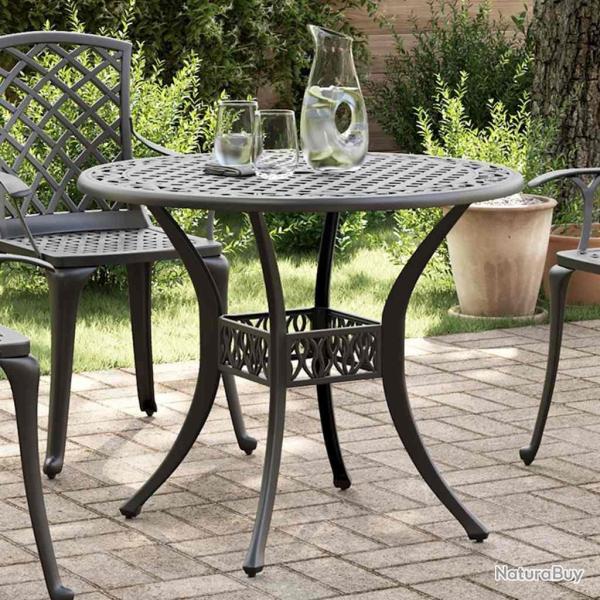 Table de jardin noir �90x75 cm aluminium coul�