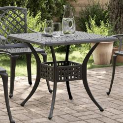 Table de jardin noir 80x80x75 cm aluminium coul&eacute;