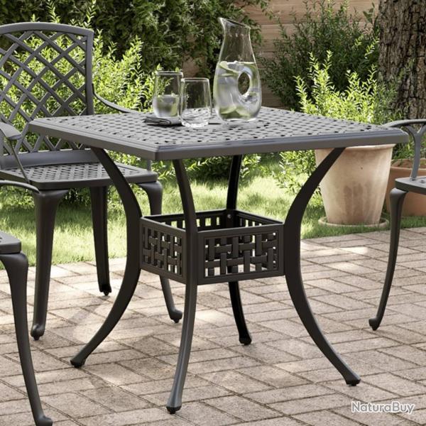Table de jardin noir 80x80x75 cm aluminium coul�