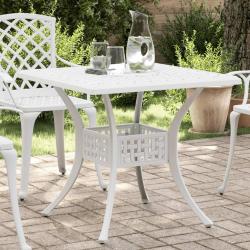 Table de jardin blanc 80x80x75 cm aluminium coul&eacute;