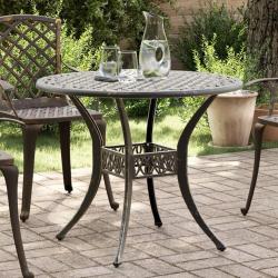 Table de jardin bronze &Oslash;90x75 cm aluminium coul&eacute;