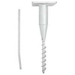 Base de parasol enterr&eacute; avec tringle 16x16x52 cm acier