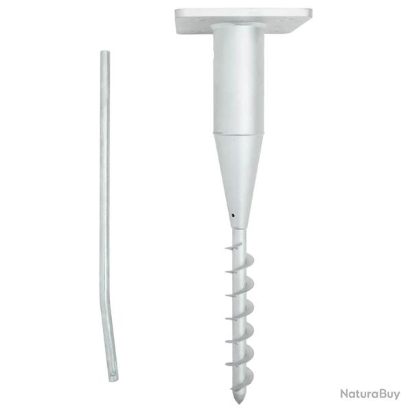 Base de parasol enterr� avec tringle 16x16x52 cm acier