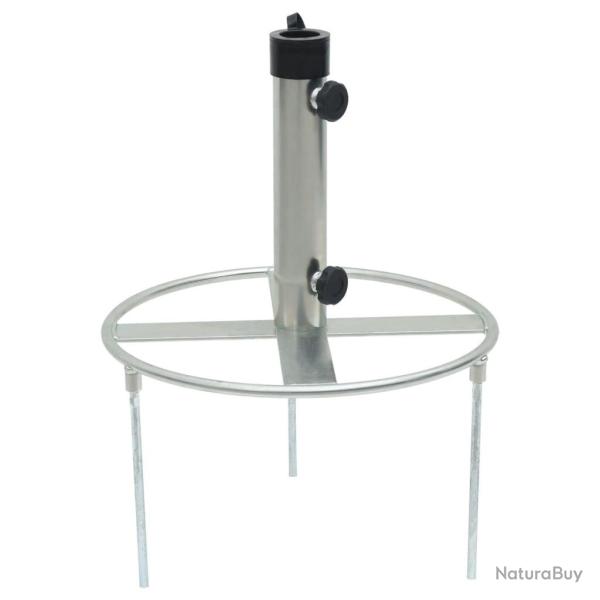 Base de parasol avec piquets de sol �38/48 mm argent� acier
