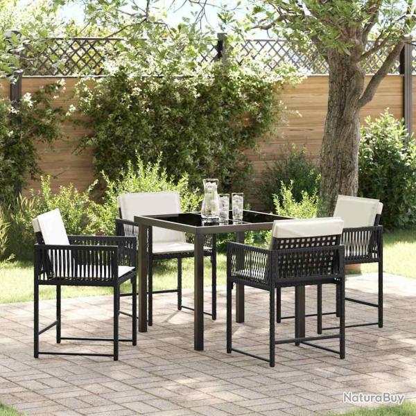 Ensemble de salle � manger pour jardin 5 pcs Noir polyrotin